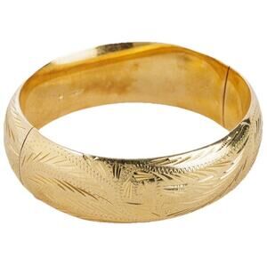 Vintage 14k Wide Bangle Etched 22.28g